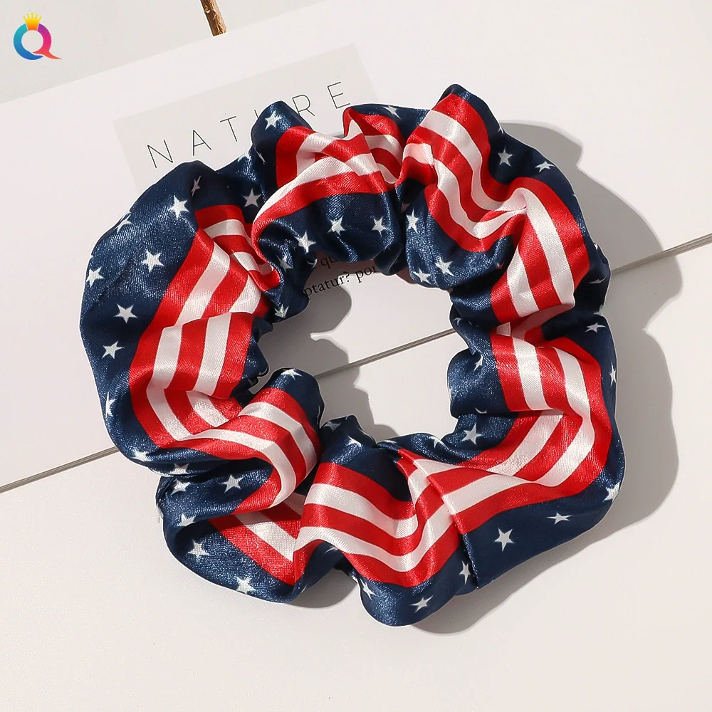 Women's Cloth Hair Ring With American Flag Pattern Pure Handmade - Image 7