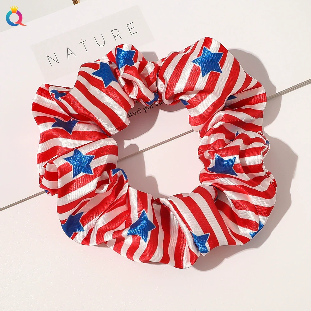 Women's Cloth Hair Ring With American Flag Pattern Pure Handmade - Image 9