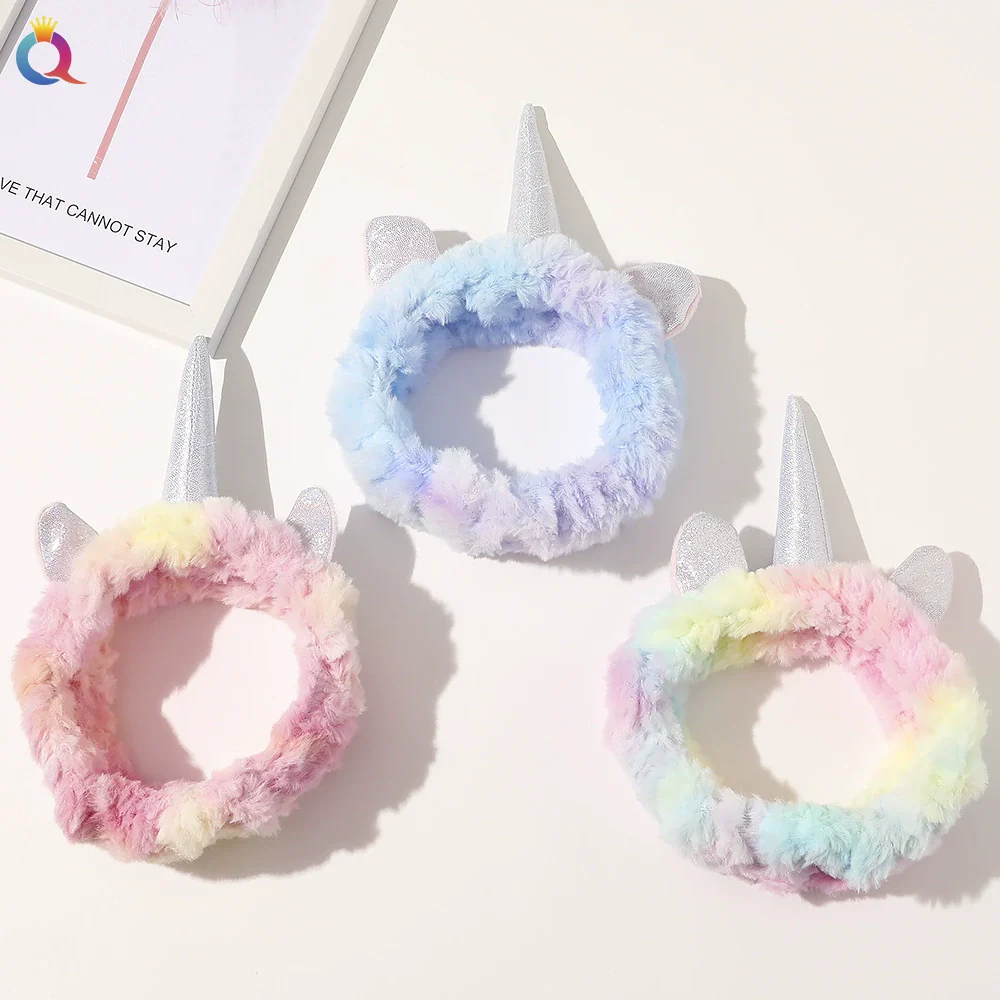 Women's Cloth Handmade Ice Cream Color Changing Unicorn Printing Hair Band