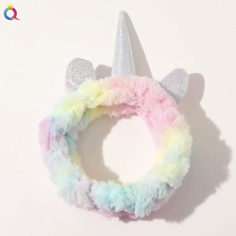 Women's Cloth Handmade Ice Cream Color Changing Unicorn Printing Hair Band - Image 5