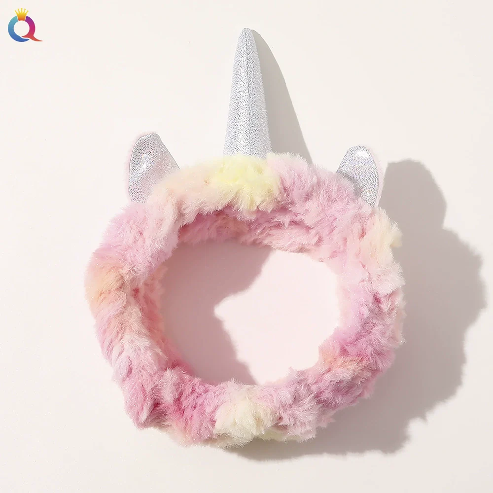 Women's Cloth Handmade Ice Cream Color Changing Unicorn Printing Hair Band - Image 6