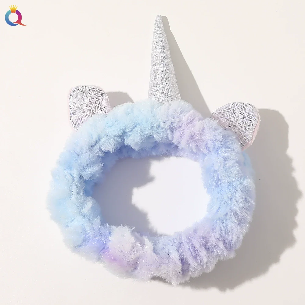 Women's Cloth Handmade Ice Cream Color Changing Unicorn Printing Hair Band - Image 7