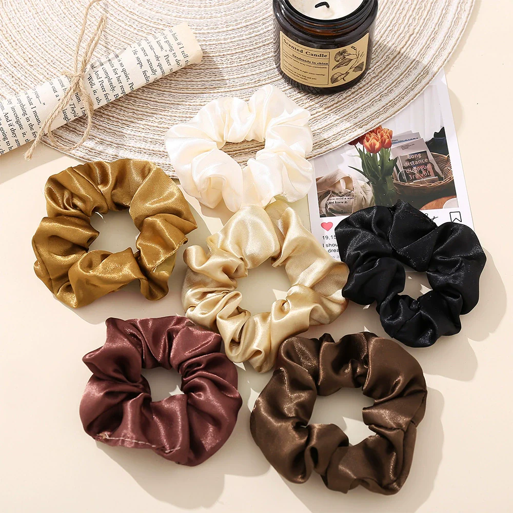 Women's Cloth Handmade Simple Fashion Retro Solid Color Hair Ring Hair Accessories