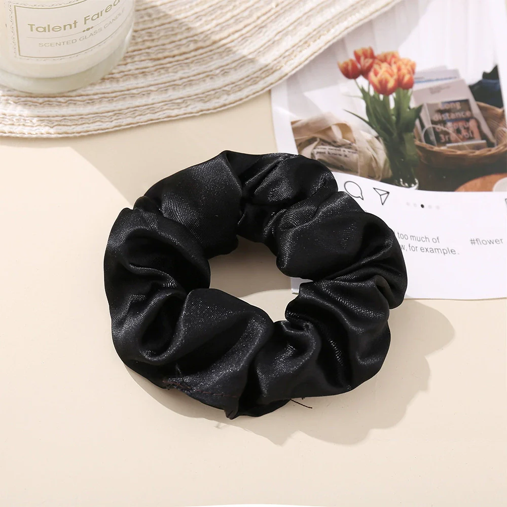 Women's Cloth Handmade Simple Fashion Retro Solid Color Hair Ring Hair Accessories - Image 2