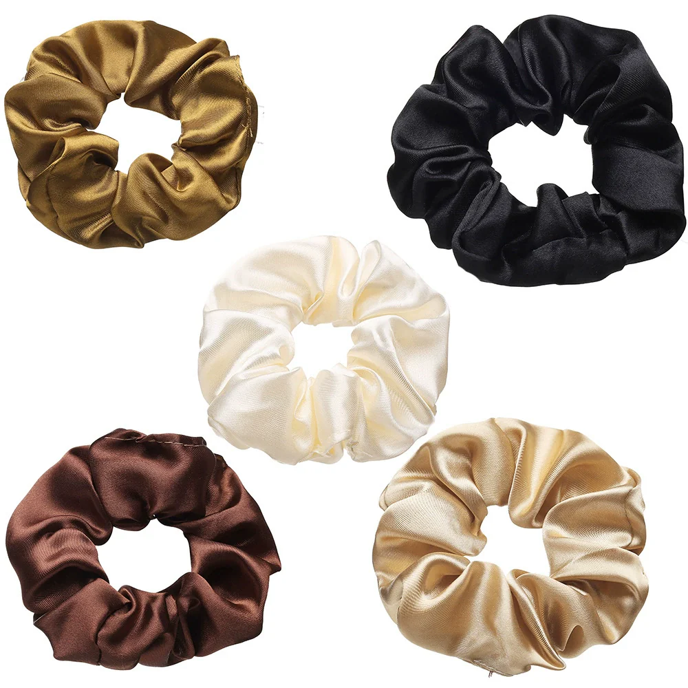 Women's Cloth Handmade Simple Fashion Retro Solid Color Hair Ring Hair Accessories - Image 5