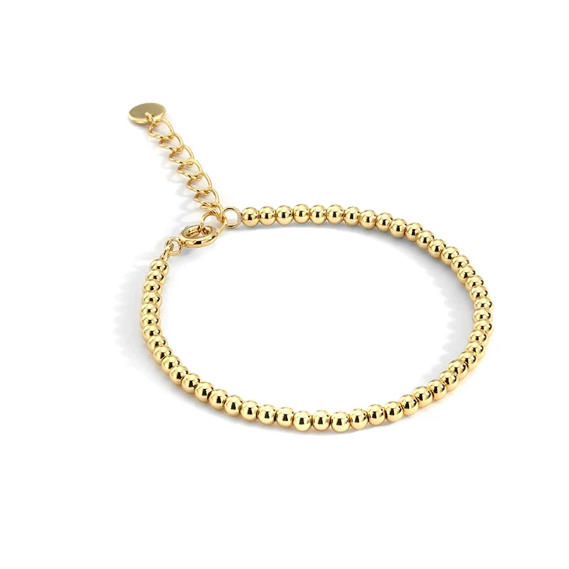 Women's Copper Electroplated Bead Bracelet With Real Gold Plating And Geometric Style - Image 6