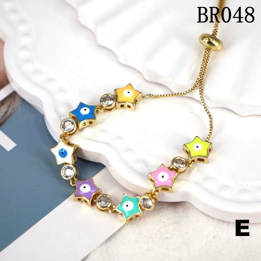 Women's Copper Geometric Devil's Eye Enamel Microinlaid Zircon Electroplated Bracelet - Image 5