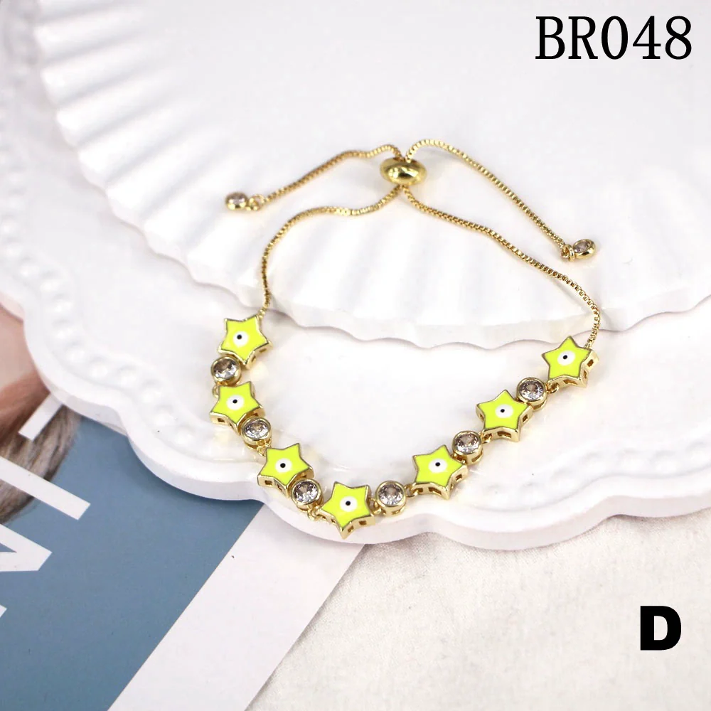Women's Copper Geometric Devil's Eye Enamel Microinlaid Zircon Electroplated Bracelet - Image 9