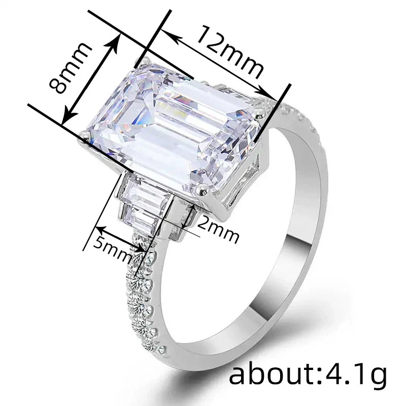 Women's Copper Geometric Inlaid Zircon Ring Minimalist Style - Image 4