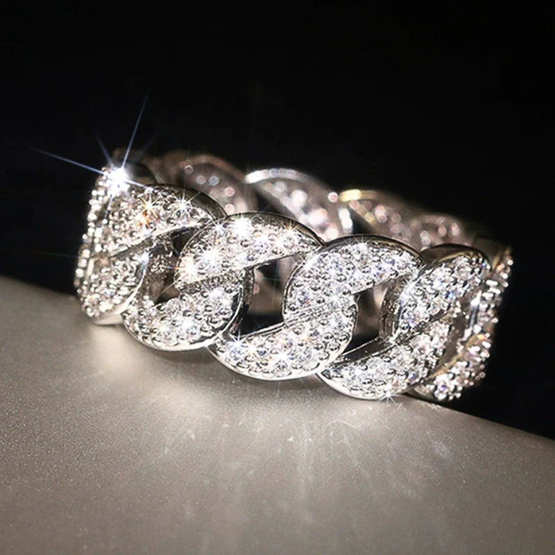 Women's Copper Geometric Ring With Zirconia Light Luxury Style