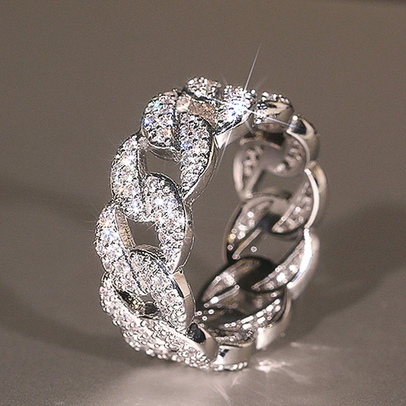 Women's Copper Geometric Ring With Zirconia Light Luxury Style - Image 2