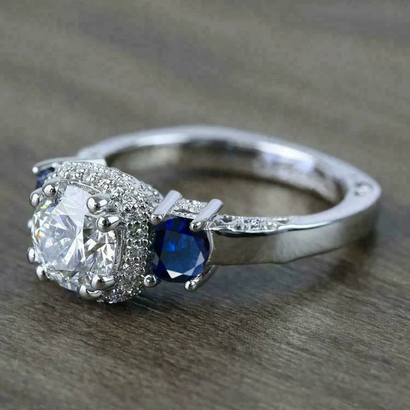 Women's Copper Geometric Zircon Ring With Moderate Ancient Design And Advanced Sense - Image 2