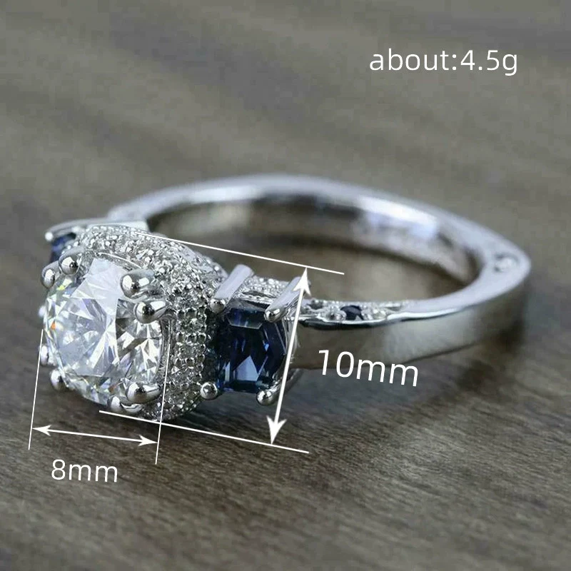 Women's Copper Geometric Zircon Ring With Moderate Ancient Design And Advanced Sense - Image 4