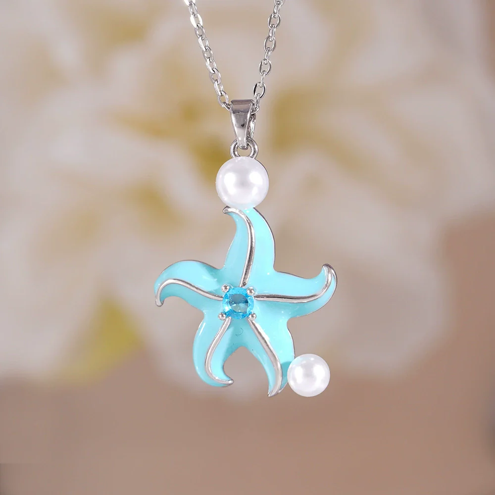 Women's Copper Gold Plated Animal Zodiac Starfish Pendant Necklace With Mixed Gemstone Setting And O Word Chain - Image 13