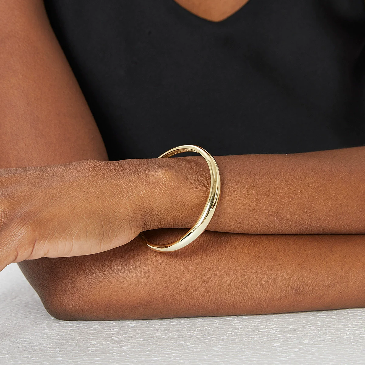 Women's Copper Gold Plated Geometric Open Bracelet Electroplated Jewelry - Image 2