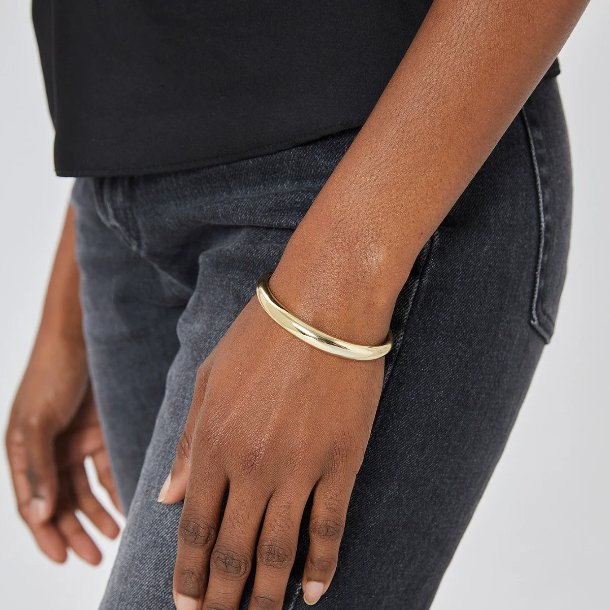 Women's Copper Gold Plated Geometric Open Bracelet Electroplated Jewelry - Image 3