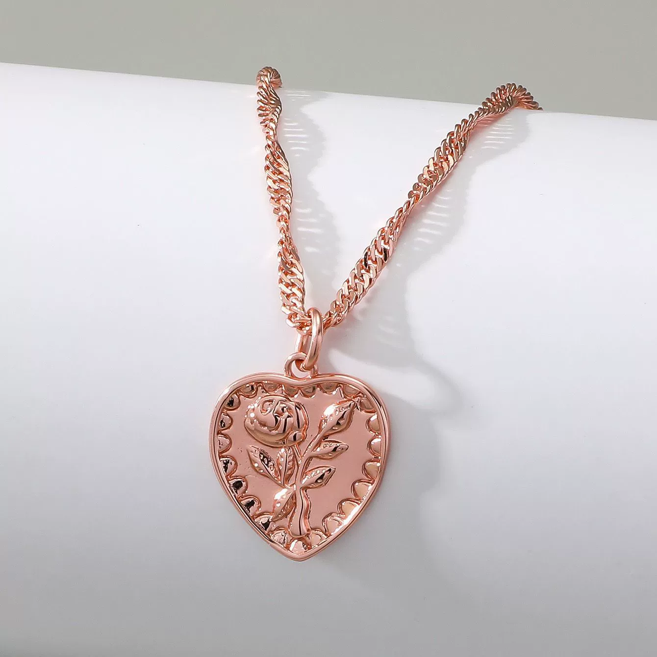 Women's Copper Ochain Necklace With Geometric Design And Microinlay - Image 14