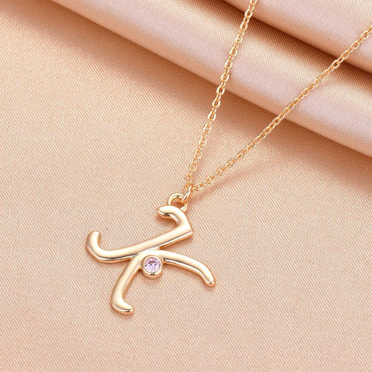 Women's Copper Ochain Necklace With Geometric Design And Microinlay - Image 15