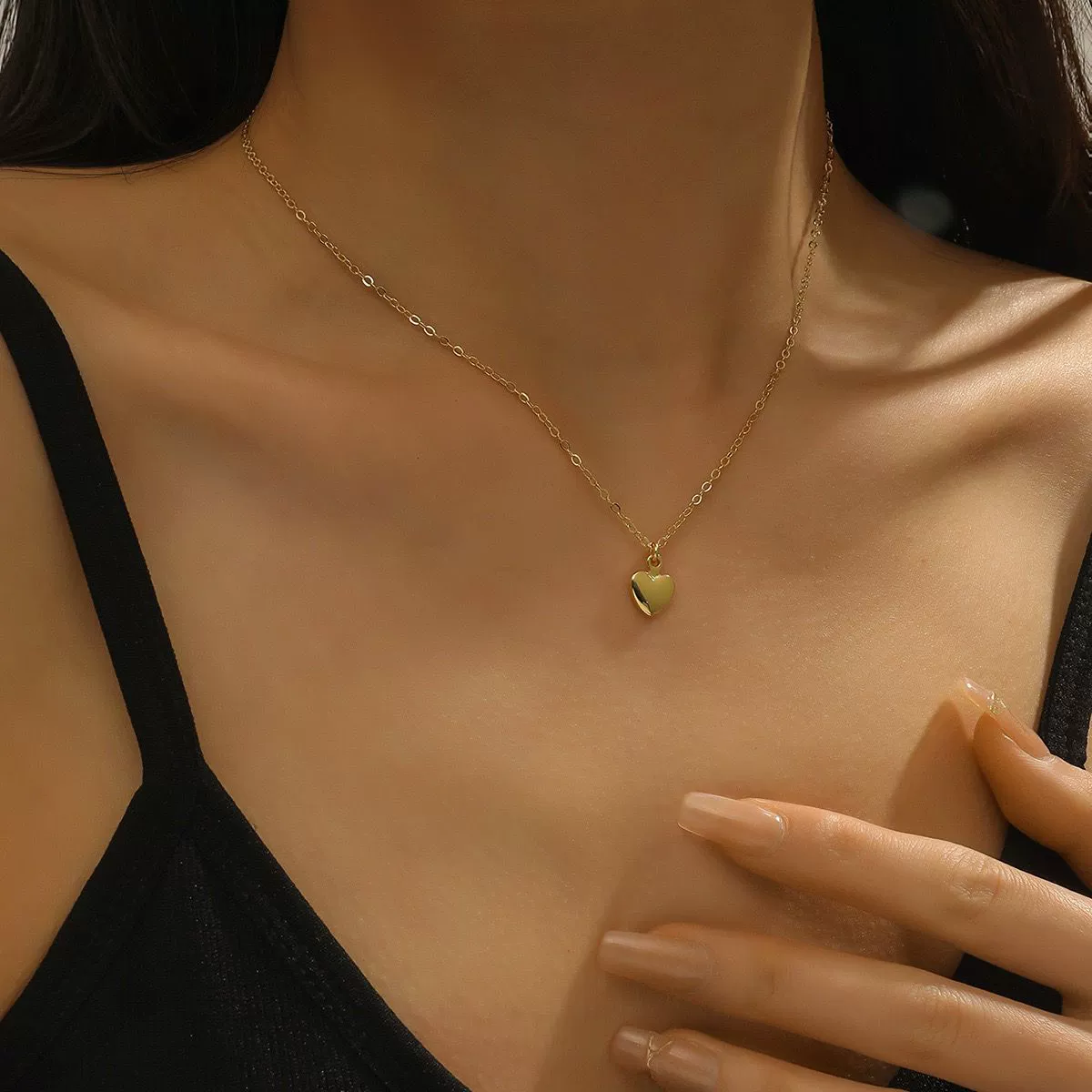 Women's Copper Ochain Necklace With Geometric Design And Microinlay - Image 17