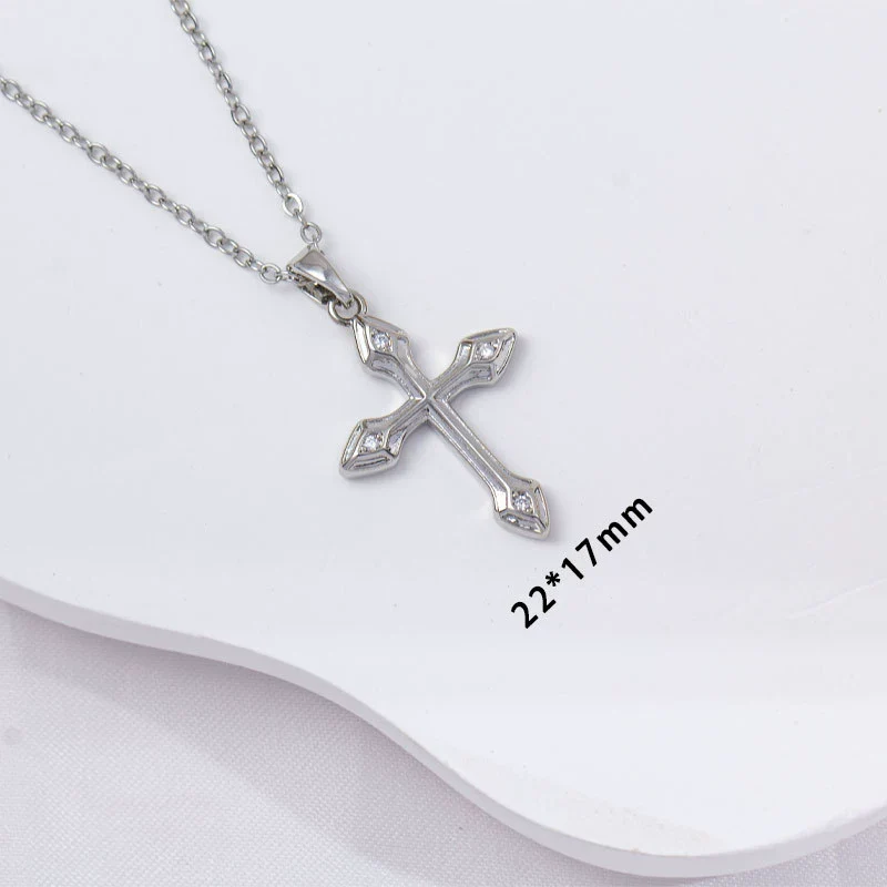 Women's Copper Titanium Steel Simple Cross Pendant O Word Chain Electroplated Light Luxury Clavicle Chain Jewelry - Image 7