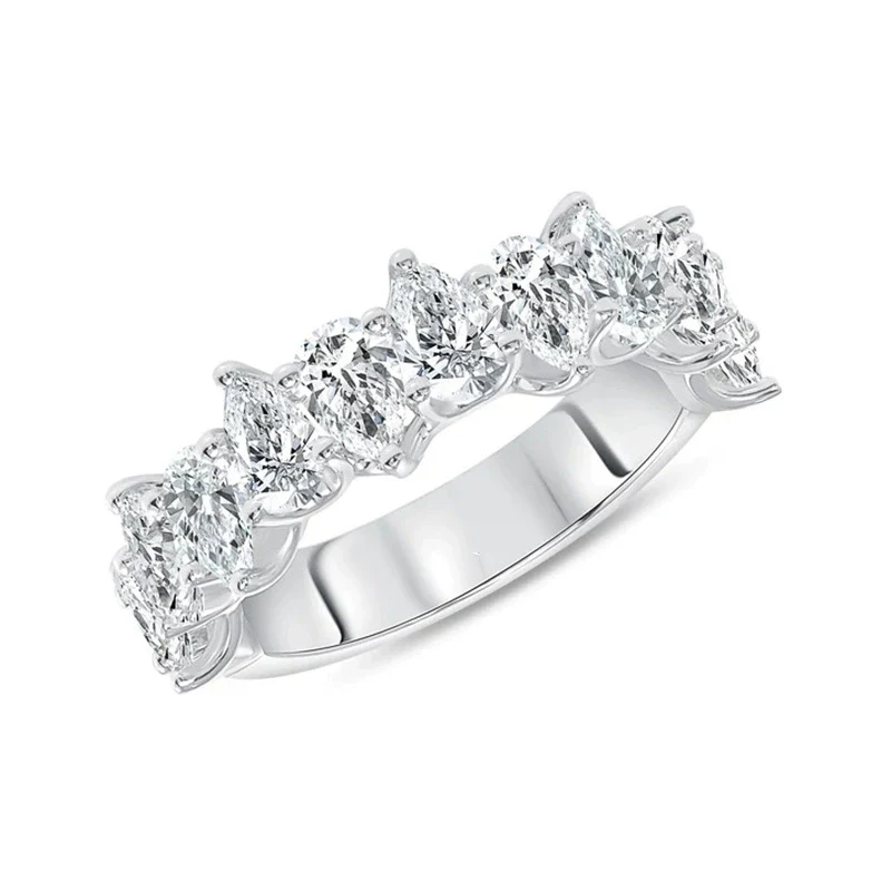 Women's Copper Water Drop Geometric Zircon Ring - Image 3