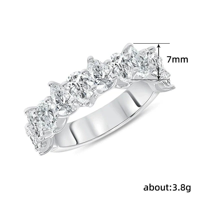 Women's Copper Water Drop Geometric Zircon Ring - Image 4