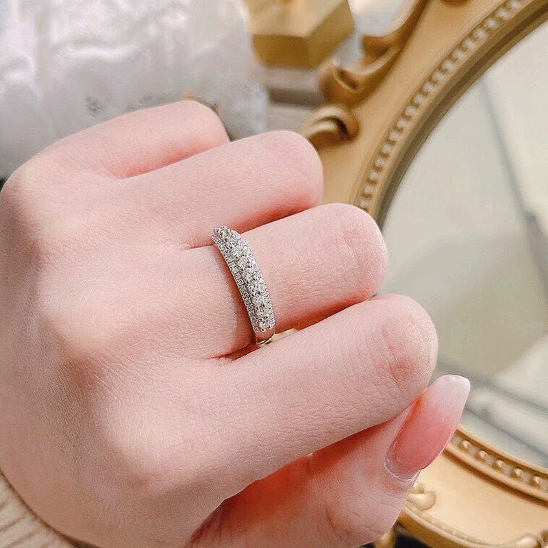 Women's Copper Zircon Geometric Ring - Image 4