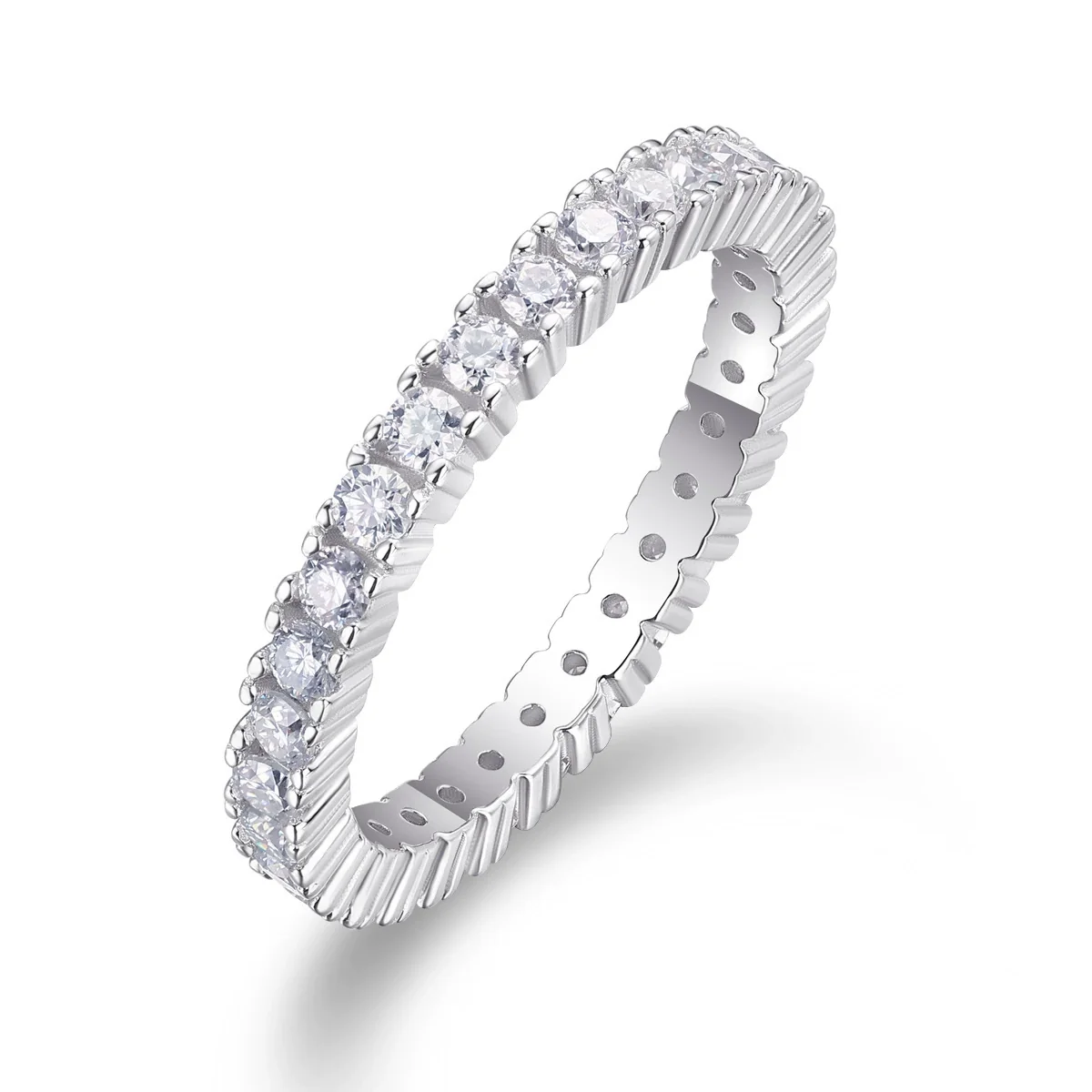 Women's Diamond Ring S925 Sterling Silver Geometric Style
