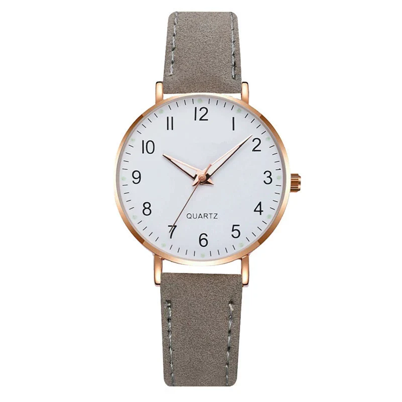 Women's Digital Luminous Pointer Quartz Watch Set Alloy Case Imitation Leather Strap Stainless Steel Clasp Round Dial Leisure Style - Image 4