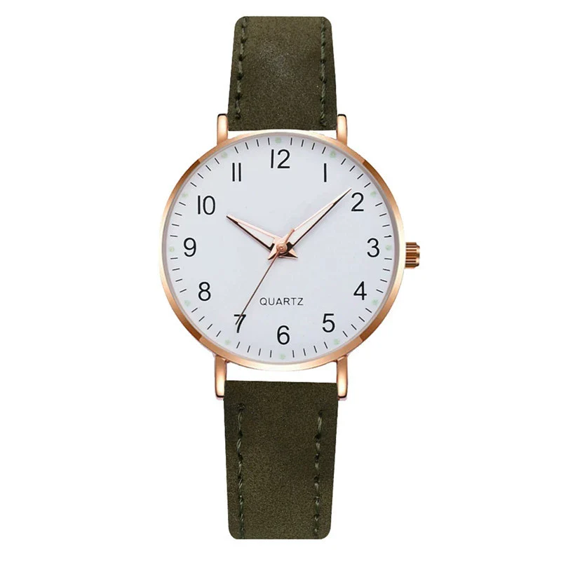 Women's Digital Luminous Pointer Quartz Watch Set Alloy Case Imitation Leather Strap Stainless Steel Clasp Round Dial Leisure Style - Image 6