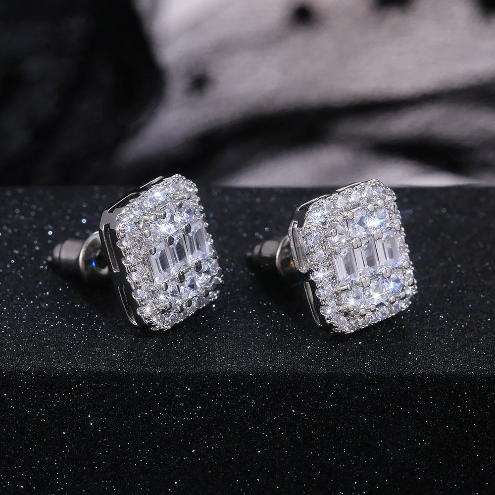 Women's Earrings Copper Geometric Diamond Inlaid - Image 2