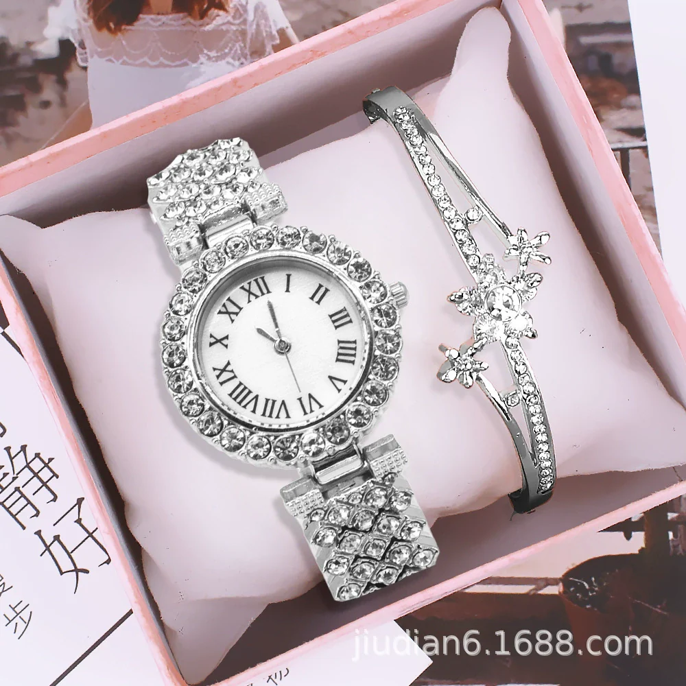Women's Fashion Alloy Bracelet Wristwatch Set With Round Dial And Horseshoe Buckle - Image 10