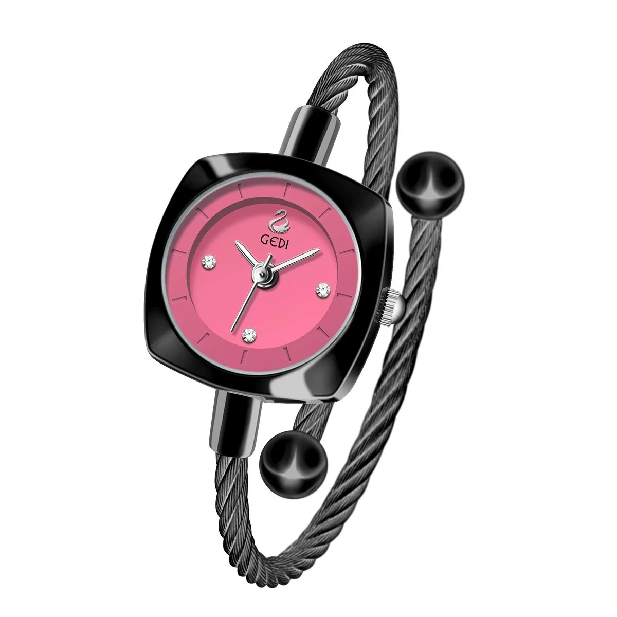 Women's Fashion Alloy Metal Braided Rope Bracelet Simple Quartz Watch With Round Dial - Image 5