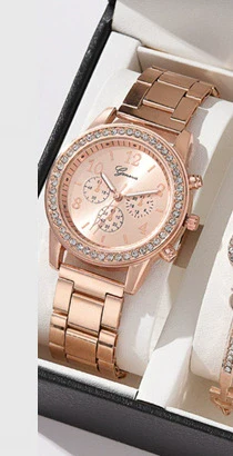 Women's Fashion Alloy Quartz Diamond Watch With Round Dial And Spiral Crown - Image 17