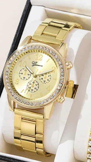 Women's Fashion Alloy Quartz Diamond Watch With Round Dial And Spiral Crown - Image 19