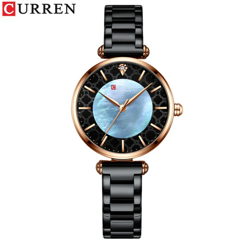 Women's Fashion Alloy Shell Round Dial Quartz Casual Waterproof Watch With Rhinestones - Image 2