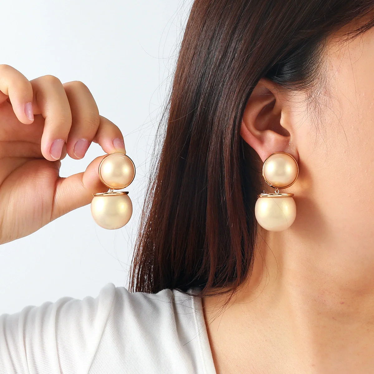 Women's Fashion Earrings Zinc Alloy Geometric Set With Pearls - Image 3