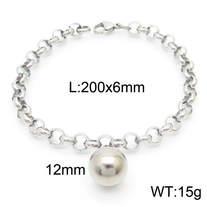 Women's Fashion Jewelry Twopiece Set With Titanium Steel And Pearl Chain And Large Ball Design - Image 13