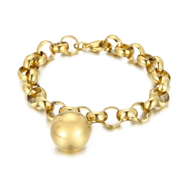 Women's Fashion Jewelry Twopiece Set With Titanium Steel And Pearl Chain And Large Ball Design - Image 6