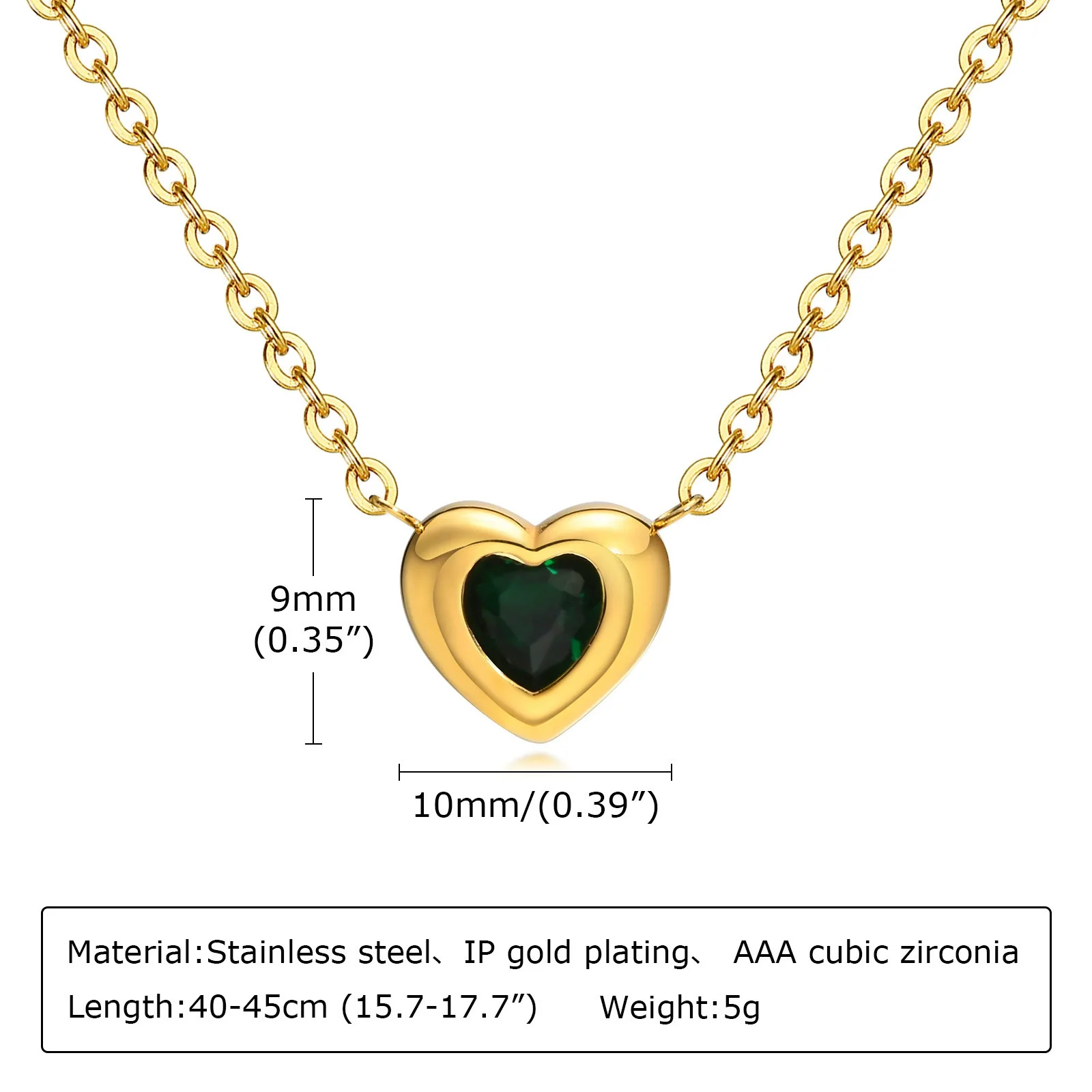 Women's Fashion Love Stainless Steel Heart Shaped Zircon Necklace With Electroplating - Image 4