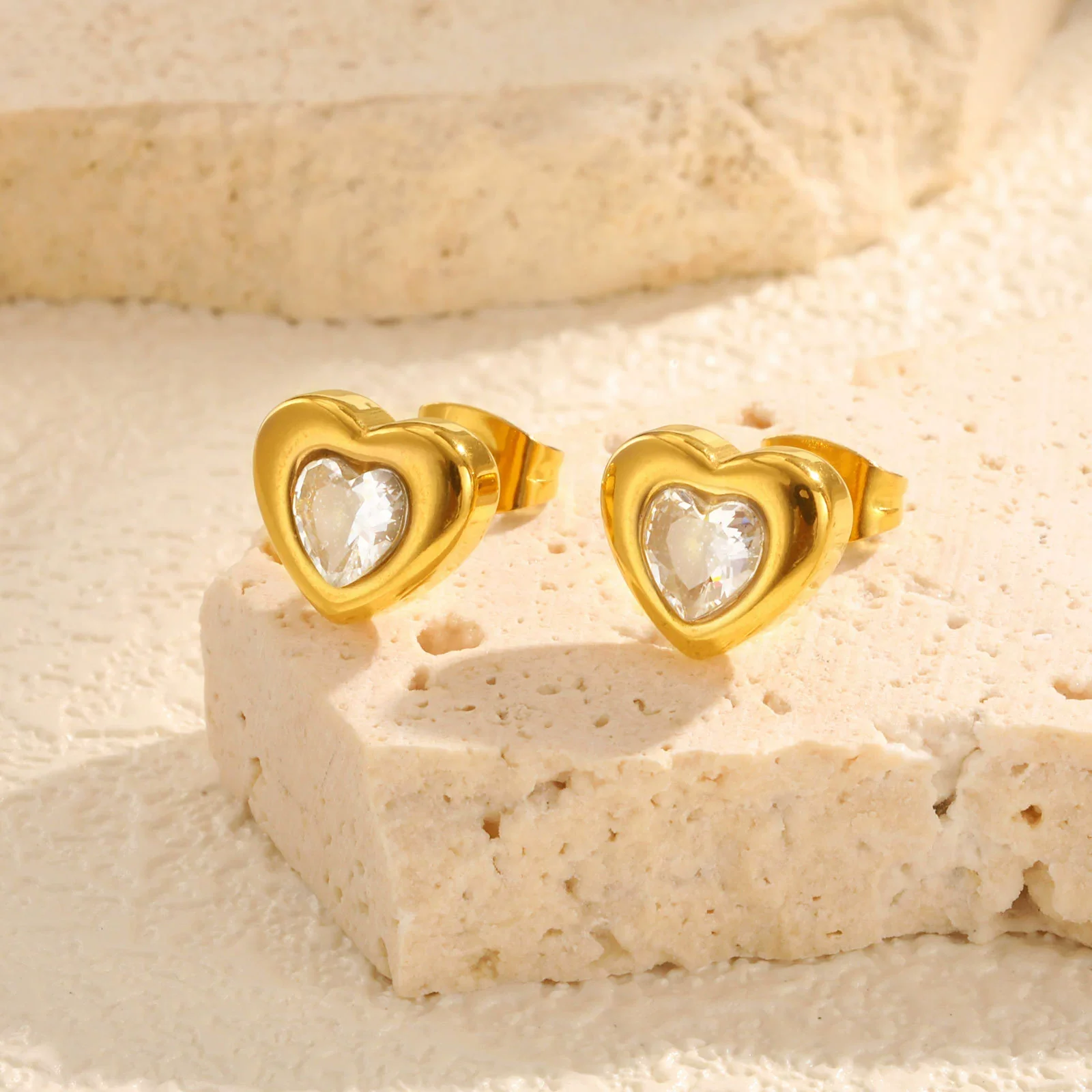 Women's Fashion Love Stainless Steel Heart Shaped Zircon Necklace With Electroplating - Image 8