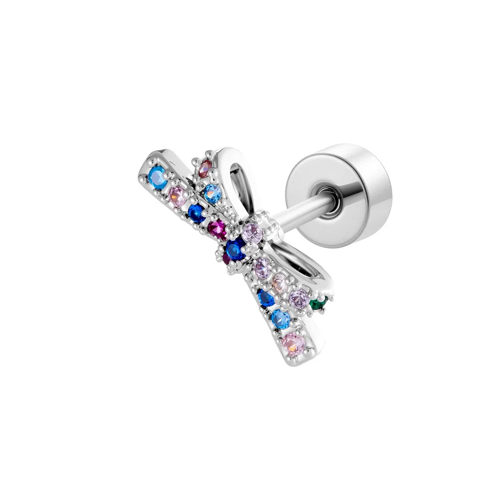 Women's Fashion Metal Bow Ear Nail With Zirconia Processing - Image 4
