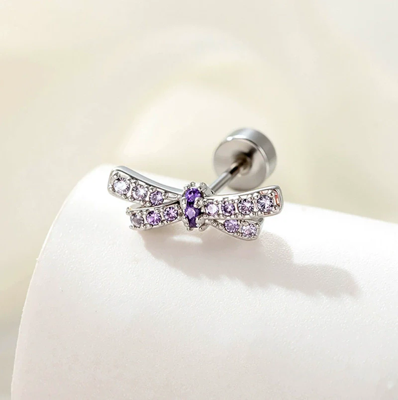 Women's Fashion Metal Bow Ear Nail With Zirconia Processing - Image 5