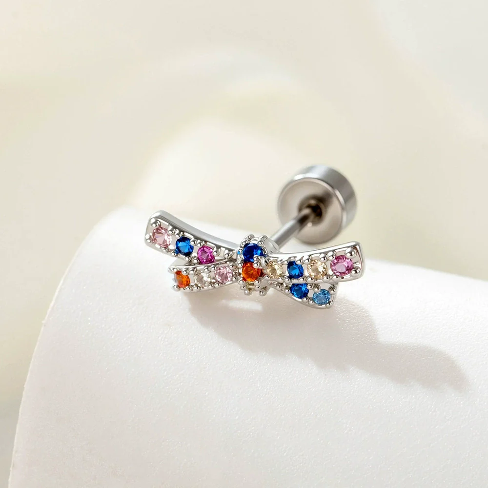 Women's Fashion Metal Bow Ear Nail With Zirconia Processing - Image 8