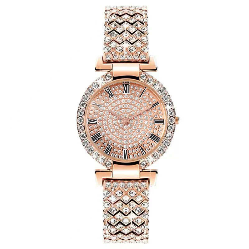 Women's Fashion Metal Quartz Watch With Round Dial And Jewelry Buckle - Image 7
