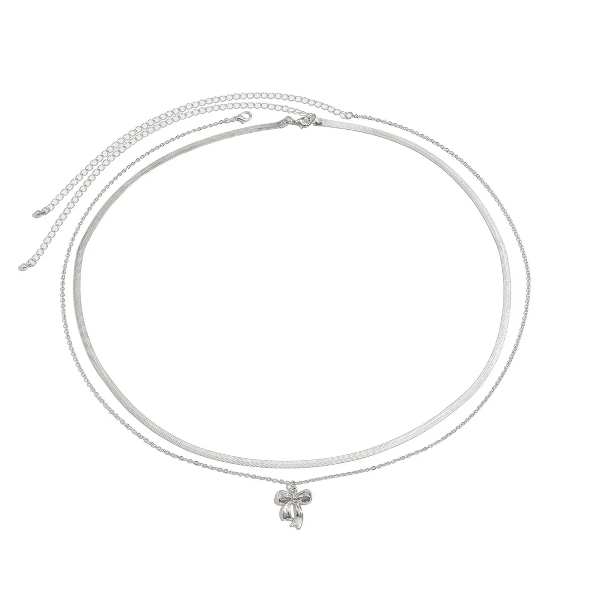 Women's Fashion Metal Waist Chain With Bow Pendant And Snake Bone Design Made Of Copper Chain Alloy - Image 5