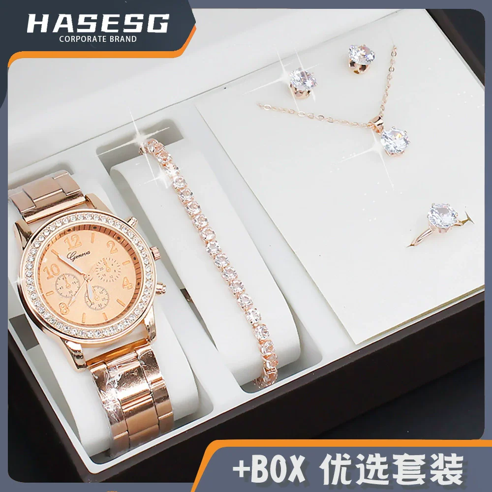 Women's Fashion Quartz Watch With Alloy Case Imitation Leather Strap And Stainless Steel Clasp Round Dial