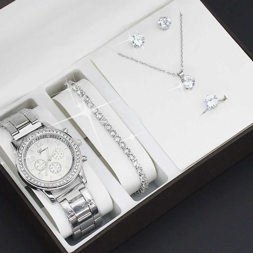 Women's Fashion Quartz Watch With Alloy Case Imitation Leather Strap And Stainless Steel Clasp Round Dial - Image 2
