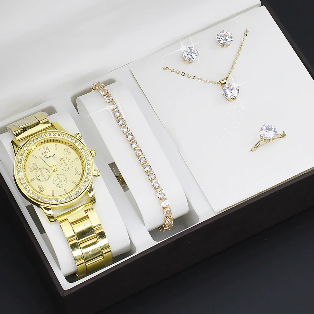 Women's Fashion Quartz Watch With Alloy Case Imitation Leather Strap And Stainless Steel Clasp Round Dial - Image 3