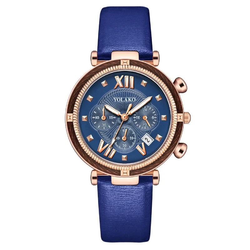 Women's Fashion Quartz Watch With Alloy Case Leather Strap Stainless Steel Buckle And Mineral Reinforced Mirror Round Dial